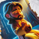 T-Shirt Infantil Branca Jesus Orando