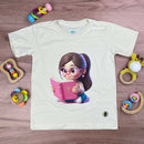 T-Shirt Infantil Off White Menina Bíblia