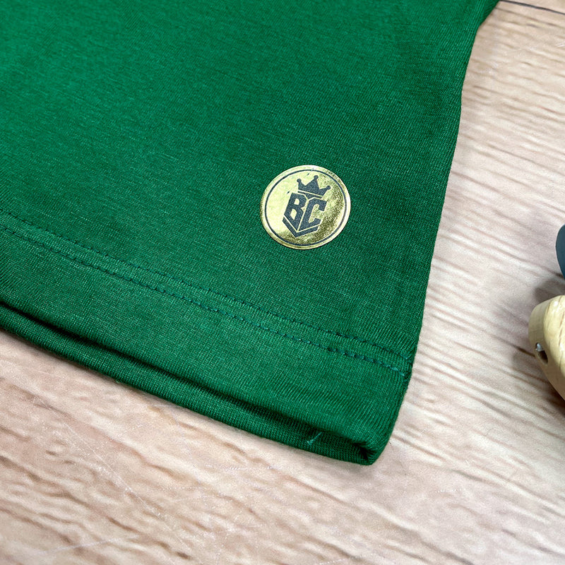 T-Shirt Infantil Verde Fé Paz Dourado