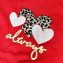 Camiseta Feminina Vermelha Aplique Always