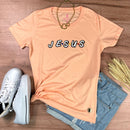 Camiseta Feminina Salmão Aplique J.E.S.U.S