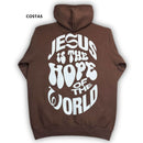 Moletom Canguru Com Capuz Marrom Jesus Is The Hope