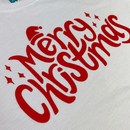 T-Shirt Infantil Branca Merry Christmas Chapéu