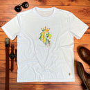 Camiseta Masculina Branca Leão Coroa Aplique Dourado