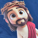 T-Shirt Infantil Azul Jesus Desenho