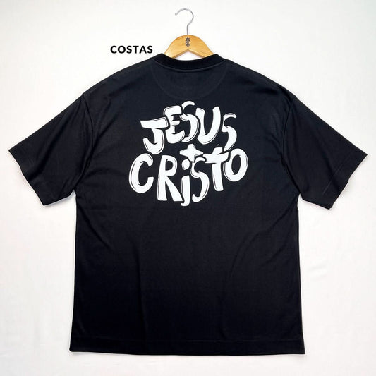 Oversized Preta Full Jesus Cristo Grafite