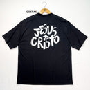 Oversized Preta Full Jesus Cristo Grafite