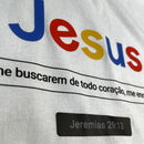 Camiseta Feminina Branca Jesus Se me buscarem de todo coração, me encontrarão