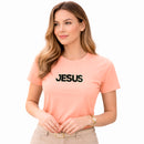 Camiseta Feminina Salmão Jesus Aplique Camaleão