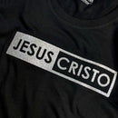 Camiseta Feminina Preta Jesus Cristo Glitter