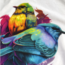 Camiseta Feminina Branca Pássaros