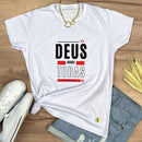 Camiseta Feminina Branca Deus Sobre Todas As Coisas