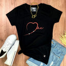 Camiseta Feminina Preta Mãe Coração