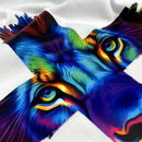 Camiseta Feminina Branca Cruz Leão Azul