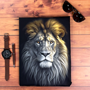 Camiseta Masculina Preta Leão Cinza