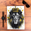 Camiseta Masculina Branca Leão Coroa