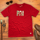 Camiseta Masculina Vermelha Pai Filhos Dourado