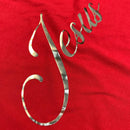 Camiseta Feminina Vermelha Jesus Dourado