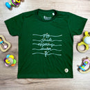 T-Shirt Infantil Verde Paz Saúde Esperança Coroa