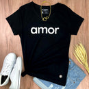 Camiseta Feminina Preta Amor