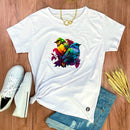 Camiseta Feminina Branca Pássaros