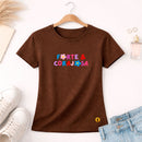 Camiseta Feminina Marrom Forte & Corajosa