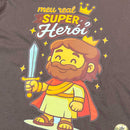 T-Shirt Infantil Marrom Meu Real Super Herói