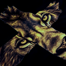 Camiseta Masculina Preta Cruz Leão Dourado