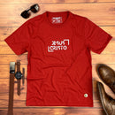 Camiseta Masculina Vermelha Jesus Cristo Holográfico