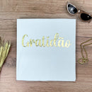 Camiseta Feminina Branca Gratidão Dourado