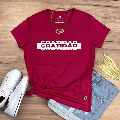 Camiseta Feminina Pink Gratidão