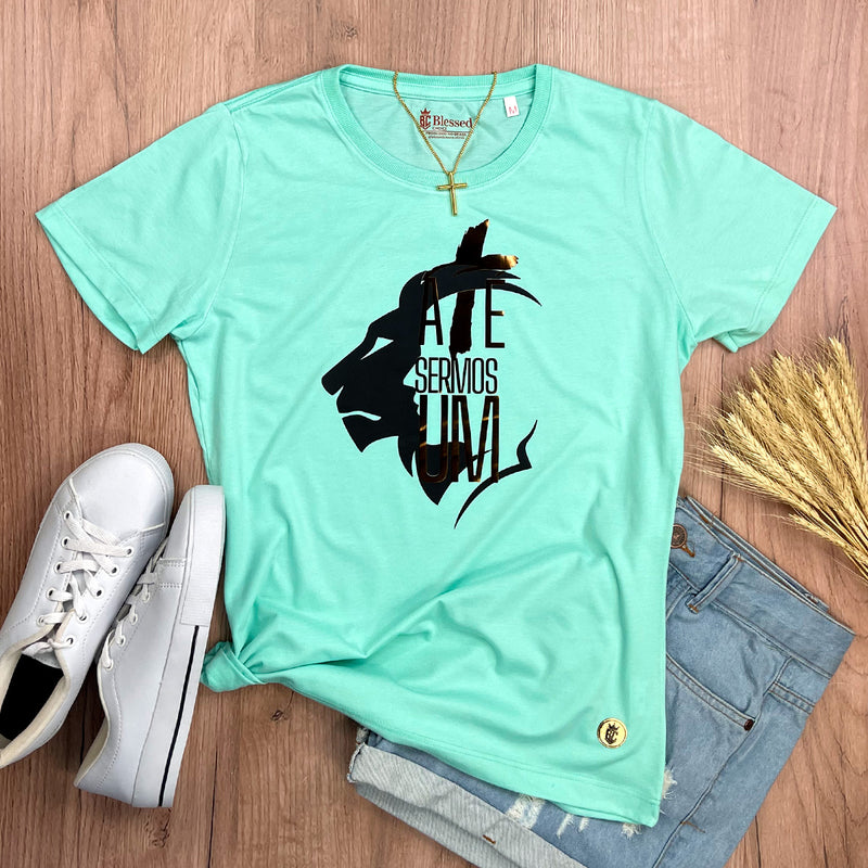 Camiseta Feminina Verde Menta Até Sermos Um