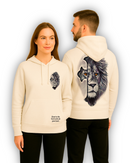 Moletom Canguru Com Capuz Off White Leão Cruz Cinza