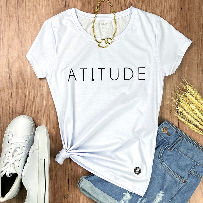 Camiseta Feminina Branca Atitude