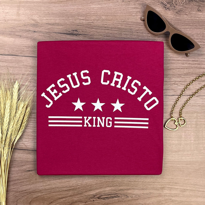 Camiseta Feminina Pink Jesus Cristo King