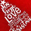 Camiseta Feminina Vermelha Árvore Joy Hope Love Peace Christmas