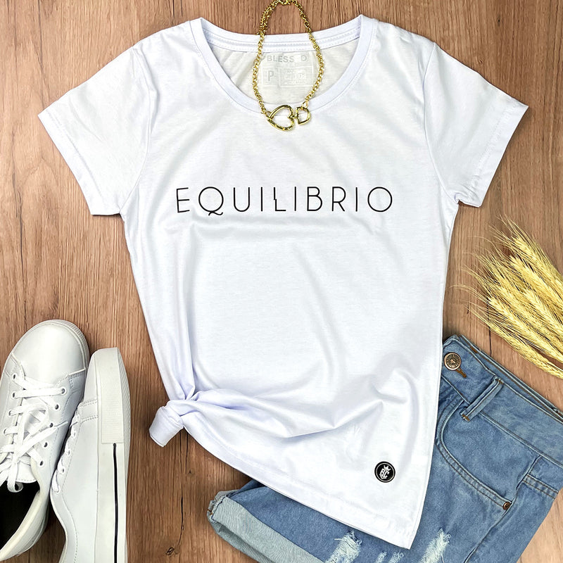 Camiseta Feminina Branca Equilibrio