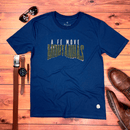 Camiseta Masculina Azul A fé Move Montanhas Camaleão