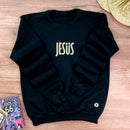 Moletom Preto Jesus Cruz Glitter