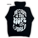 Moletom Canguru Com Capuz Preto Jesus Is The Hope