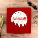 Camiseta Feminina Vermelha Papai Noel Trenó