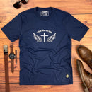 Camiseta Masculina Azul Cristo vive em mim