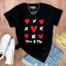 Camiseta Feminina Preta You e Me