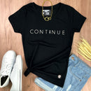 Camiseta Feminina Preta Continue