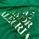 Camiseta Feminina Verde Fé Paz Dourado