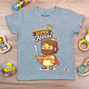 T-Shirt Infantil Cinza Meu Real Super Herói