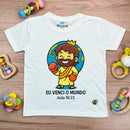 T-Shirt Infantil Off White Eu Venci o Mundo