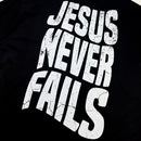 Oversized Preta Full Jesus Never Fails