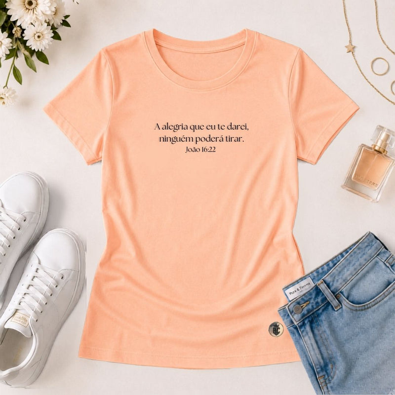 Camiseta Feminina Salmão A Alegria Que eu Te Darei