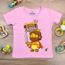 T-Shirt Infantil Rosa Meu Real Super Herói